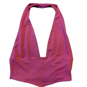 SHEIN Pink Mauve Halter Crop Top